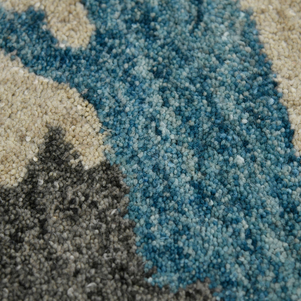 Abstract Gunter Area Rug, Blue, 2' x 3', Abstract