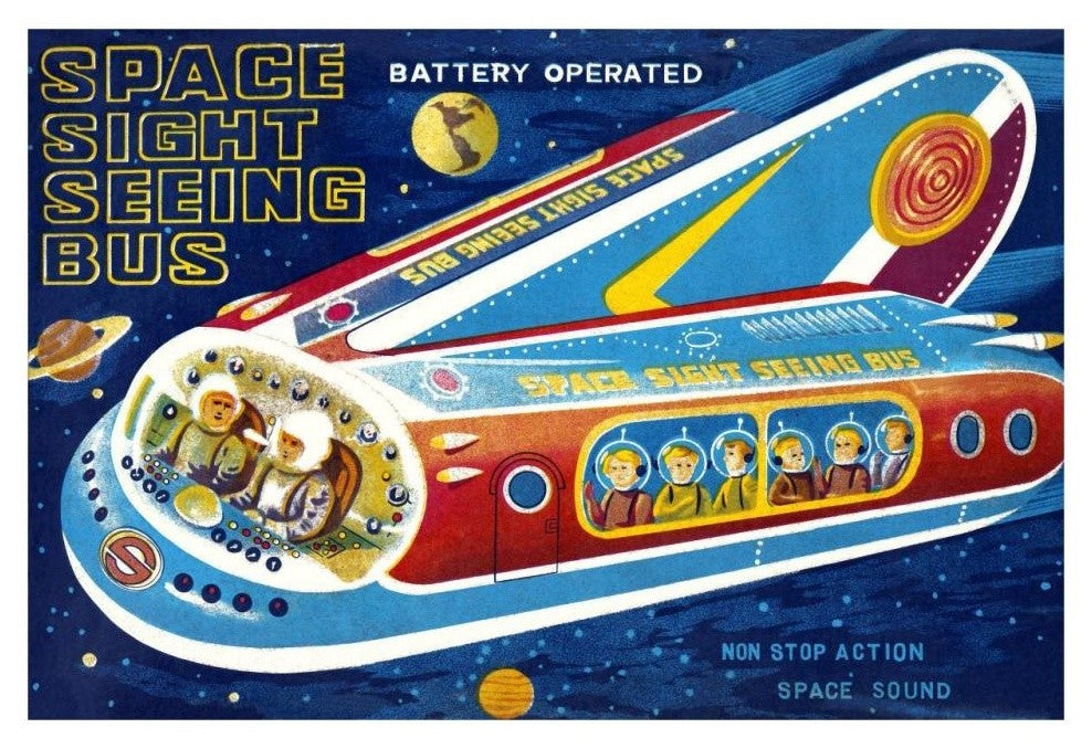 "Space Sight Seeing Bus" Digital Paper Print by Retrorocket, 32"x22"