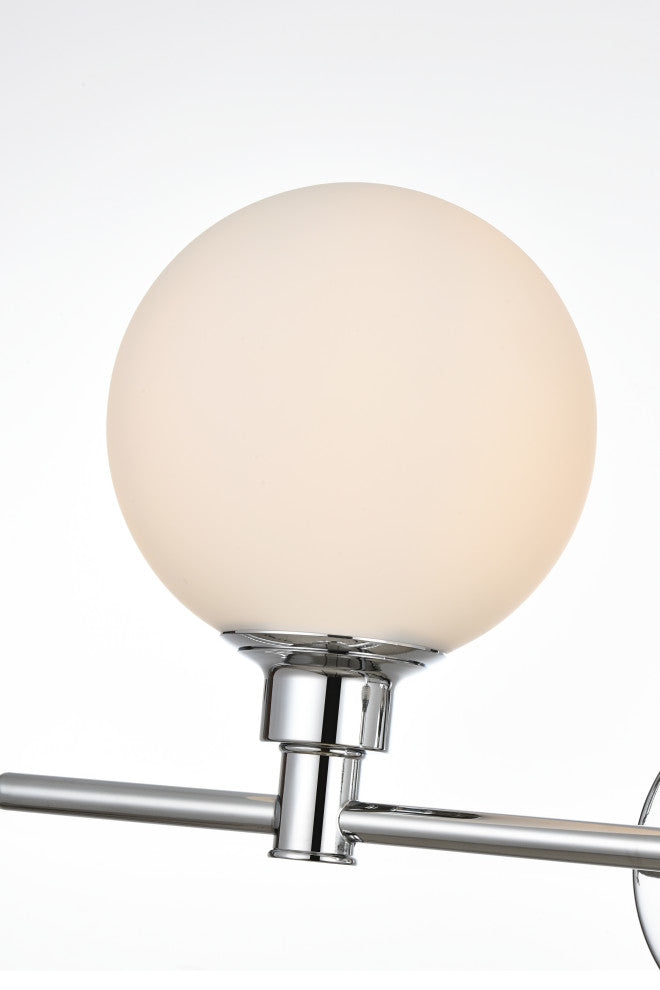 4 Light Chrome And Frosted White Bath Sconce