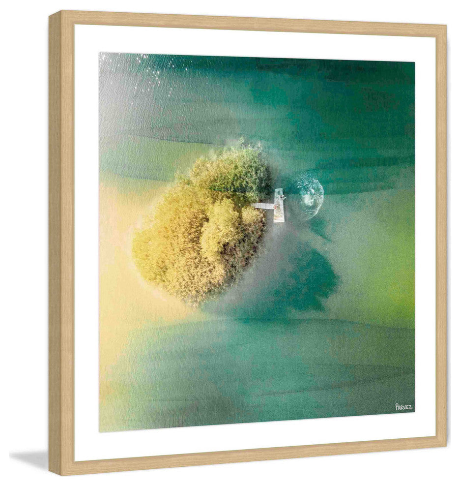 "Bushy Island" Framed Painting Print , 18"x18"