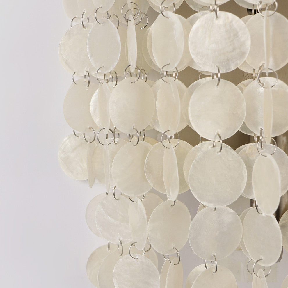 Modern White Natural Shell LED Wall Lamp For Bedroom, Cafe