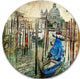 Beautiful Venice, Landscape Round Metal Wall Art, 11"