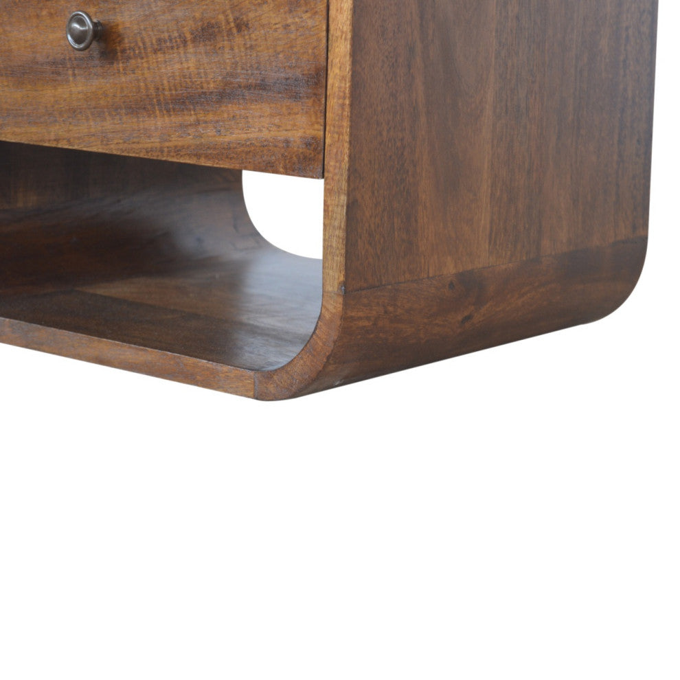 Chestnut Curve 2 Drawer Nightsand