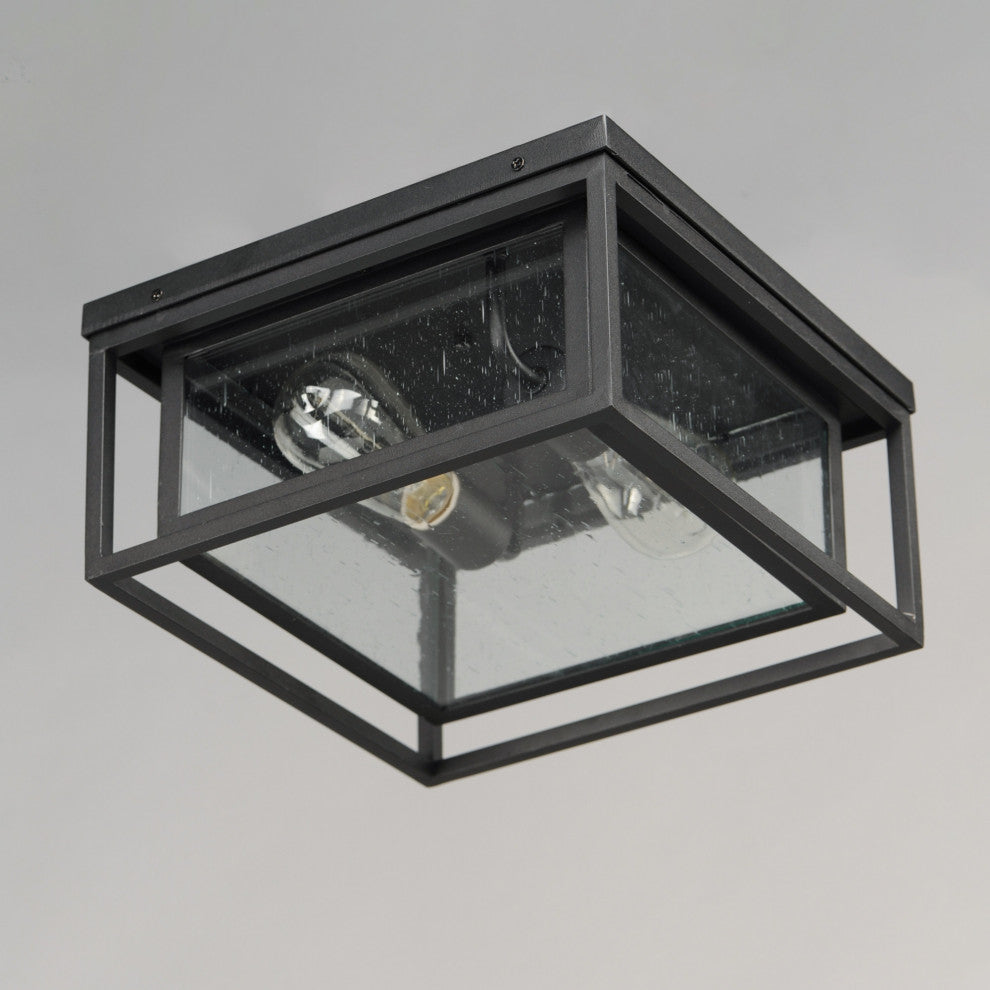 Maxim 3031CD Cabana 2 Light 12"W Flush Mount Square Outdoor - Black