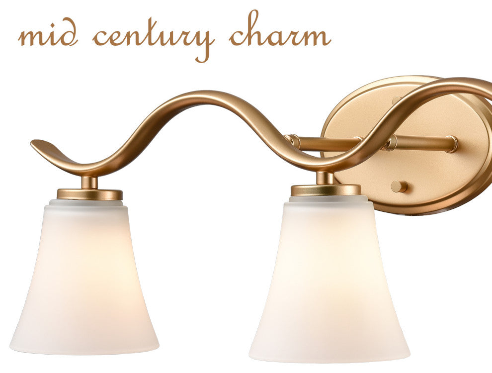 Modern Gold Bathroom Vanity Light 3-Light Milk Glass
