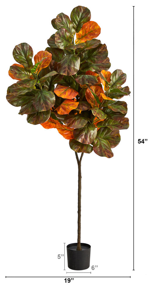 6'' Autumn Fiddle Leaf Artificial Tree