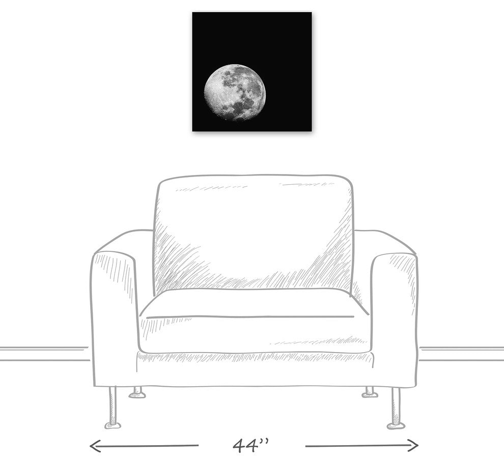 Black and White Moonrise Print on Canvas