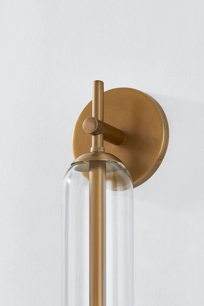 Blaze Exterior Wall Sconce, Patina Brass
