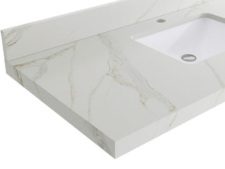 Parker 42" Single Sink Bath Vanity, Black 2" Calacatta Sienna