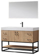 Alistair Vanity, North American Oak, Matte Black Hardware, 48", With Mirror