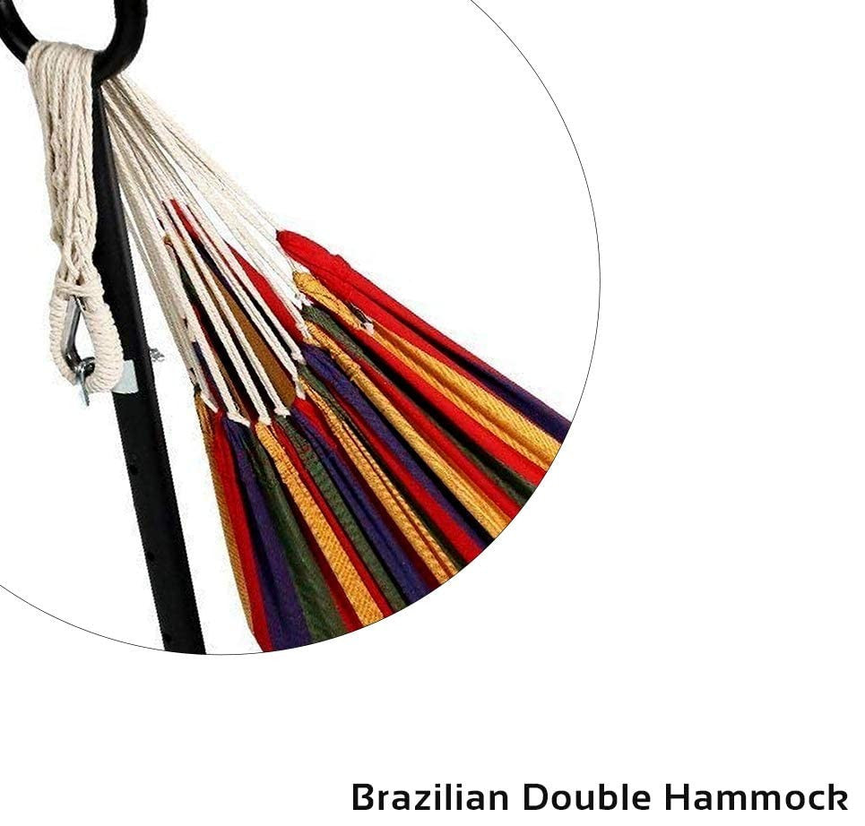 HomeRoots Regatta Stripe Classic 2 Person Hammock With Stand