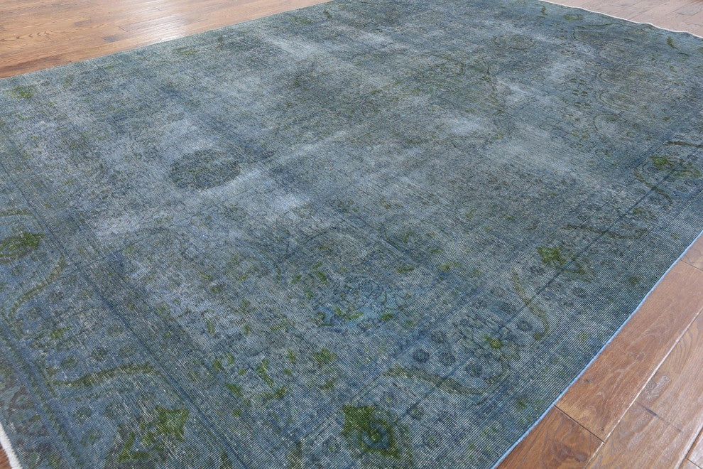 Hand Knotted Tabriz Overdyed Oriental 10'x13 Rug, W2564