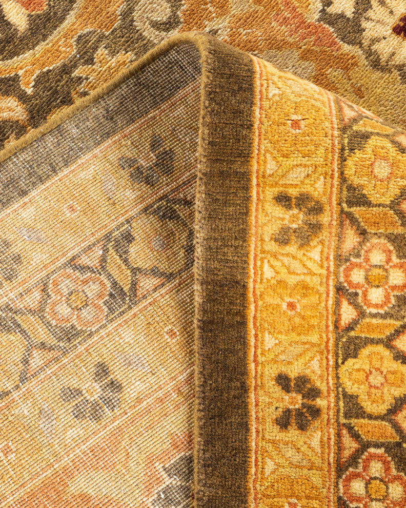 Eclectic, One-of-a-Kind Hand-Knotted Area Rug Green, 12' 1" x 17' 7"