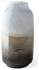15" Ocean Wave Colored Bubble Glass Oval Urn Glass Vase
