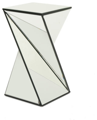 GDF Studio Amler Geometrical Mirrored Side Table