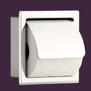 Stainless Steel Recessed Toilet Tissue Holder With Lid