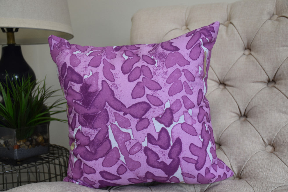 Flower Bell Decorative Floral Throw Pillow, Purple, 16"