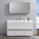 Valencia 60" Glossy White Free Standing Vanity Set, Cabinet, Faucet FFT3071BN