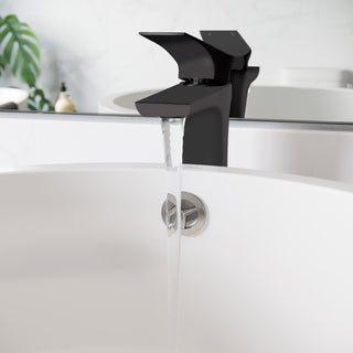 Monaco Single Hole Single-Handle High Arc Bathroom Faucet, Matte Black