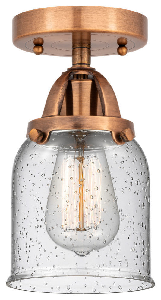 Small Bell Semi-Flush Mount, Antique Copper, Seedy, Seedy