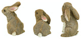 Garden Rabbit Statue Sculpture - Set of 3