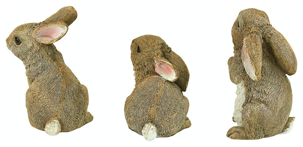 Garden Rabbit Statue Sculpture - Set of 3