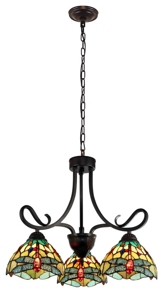 CHLOE Lighting CH3T471GD24-DD3 EMPRESS Dragonfly Bronze 3 Light Mini Chandelier