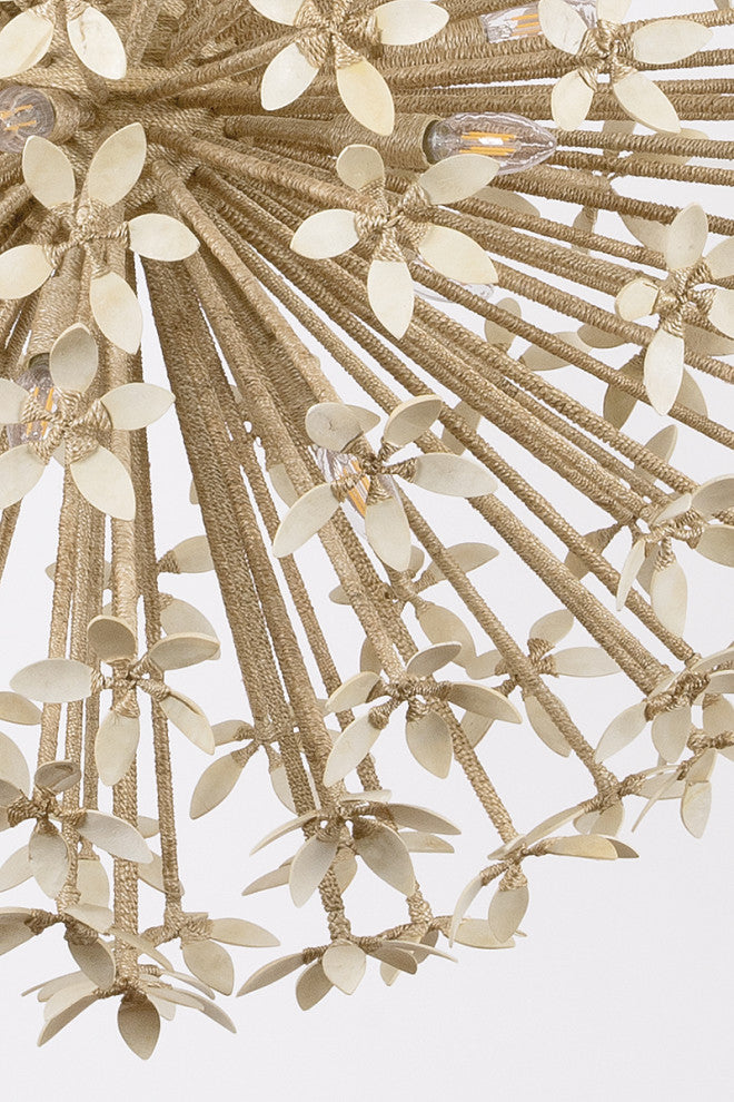 Corbett Lighting Corfu Chandelier, Ivory Coco, 40"Dx39.75"H