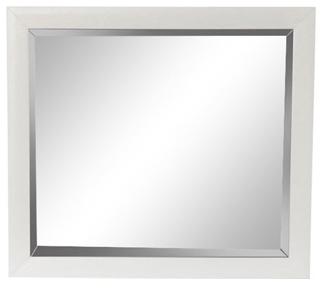 Flynn Mid Century Modern Mirror, White