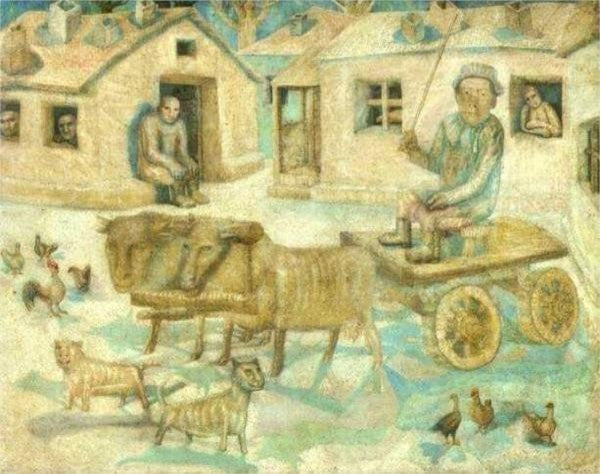 Pavel Filonov Oxen Scene from the Life of Savages Wall Decal