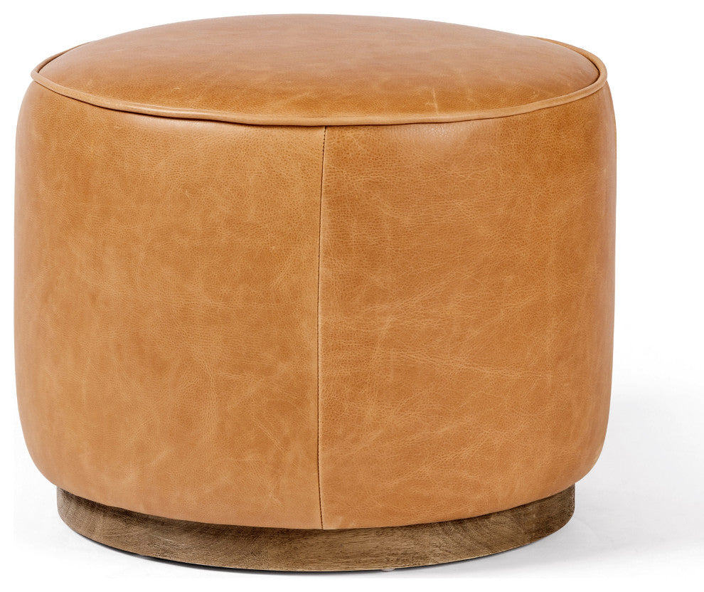 Sinclair Round Ottoman- Butterscotch