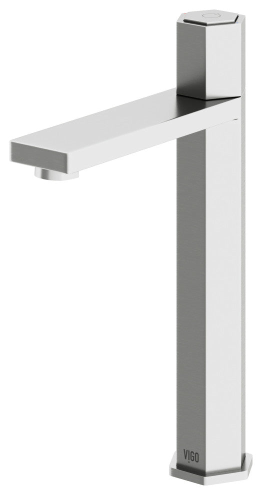 VIGO Nova 10" H Single Handle Single Hole Bathroom Vessel Faucet, Brushed Nickel