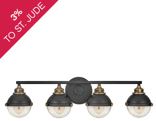 Hinkley Fletcher Large Four Light Vanity, Black