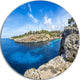 Cove Of Cala Pi Mallorca Panorama, Seascape Disc Metal Artwork, 11"
