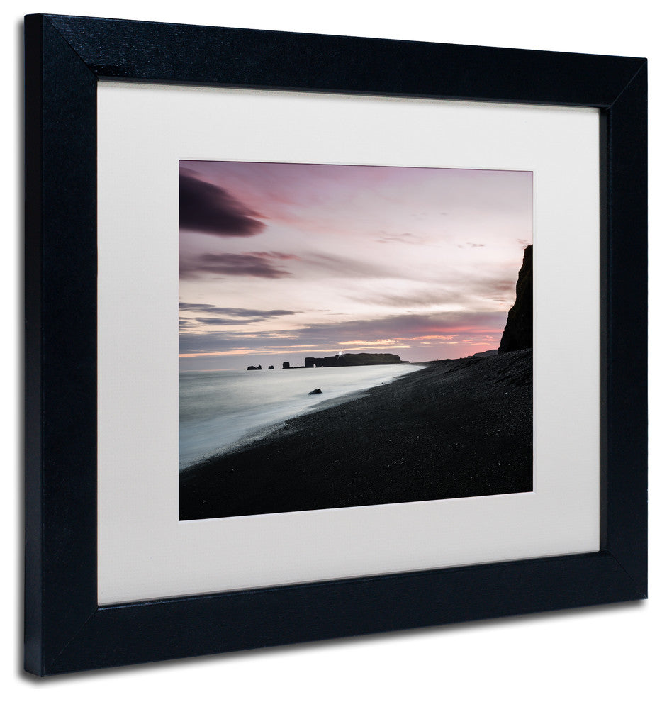 Philippe Sainte-Laudy ''Sunset at Dyrholaey'' Matted Framed Art