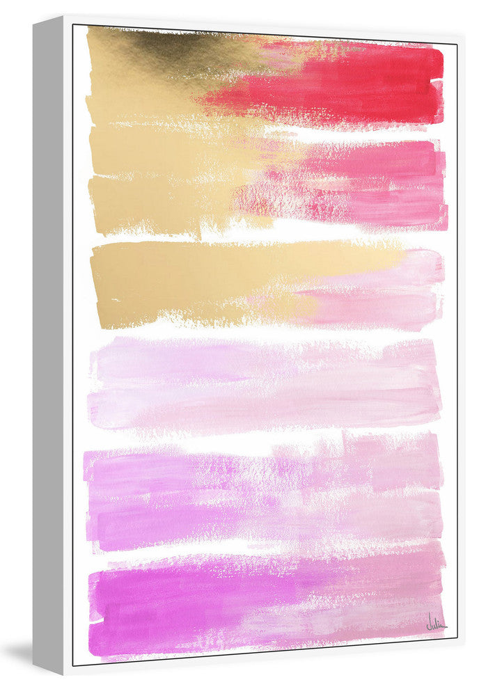 "Shades of Pink" Floater Framed Painting Print, Canvas, 30"x45"
