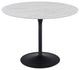 Flower Dining Table with White Faux Marble Top and Black Base