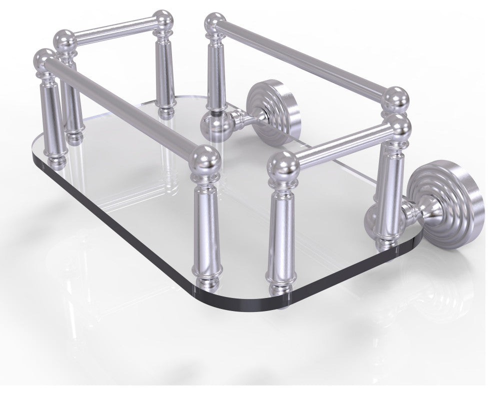 Waverly Place Wall-Mount Glass Guest Towel Tray, Satin Chrome