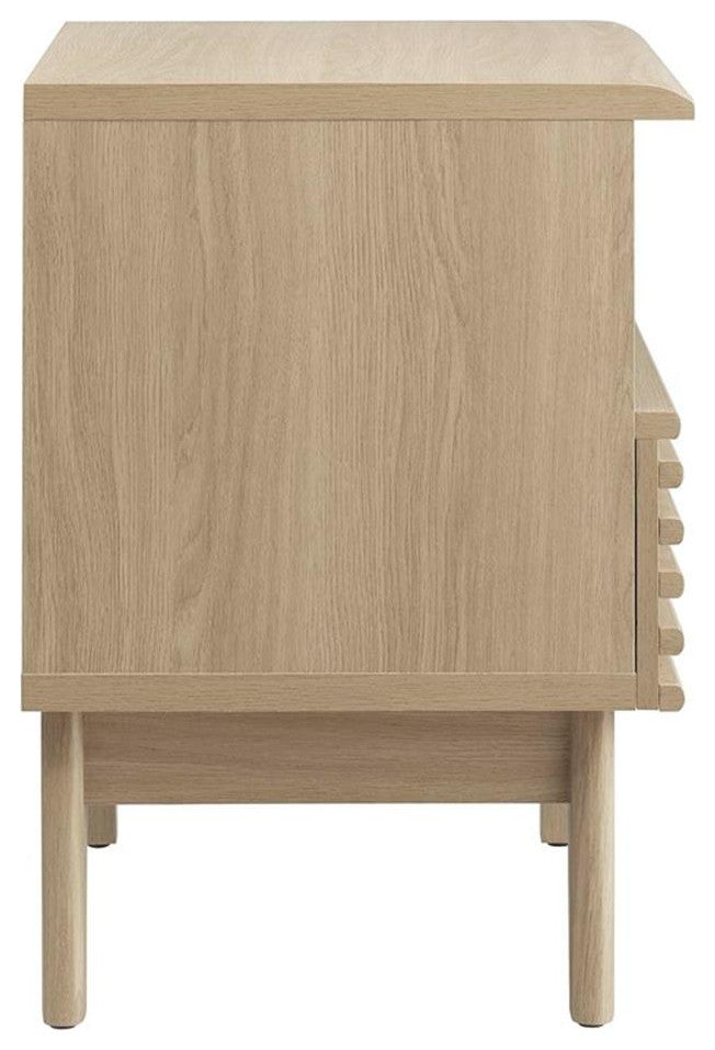 Modway Render Modern Particleboard Wood Nightstand - Oak Finish