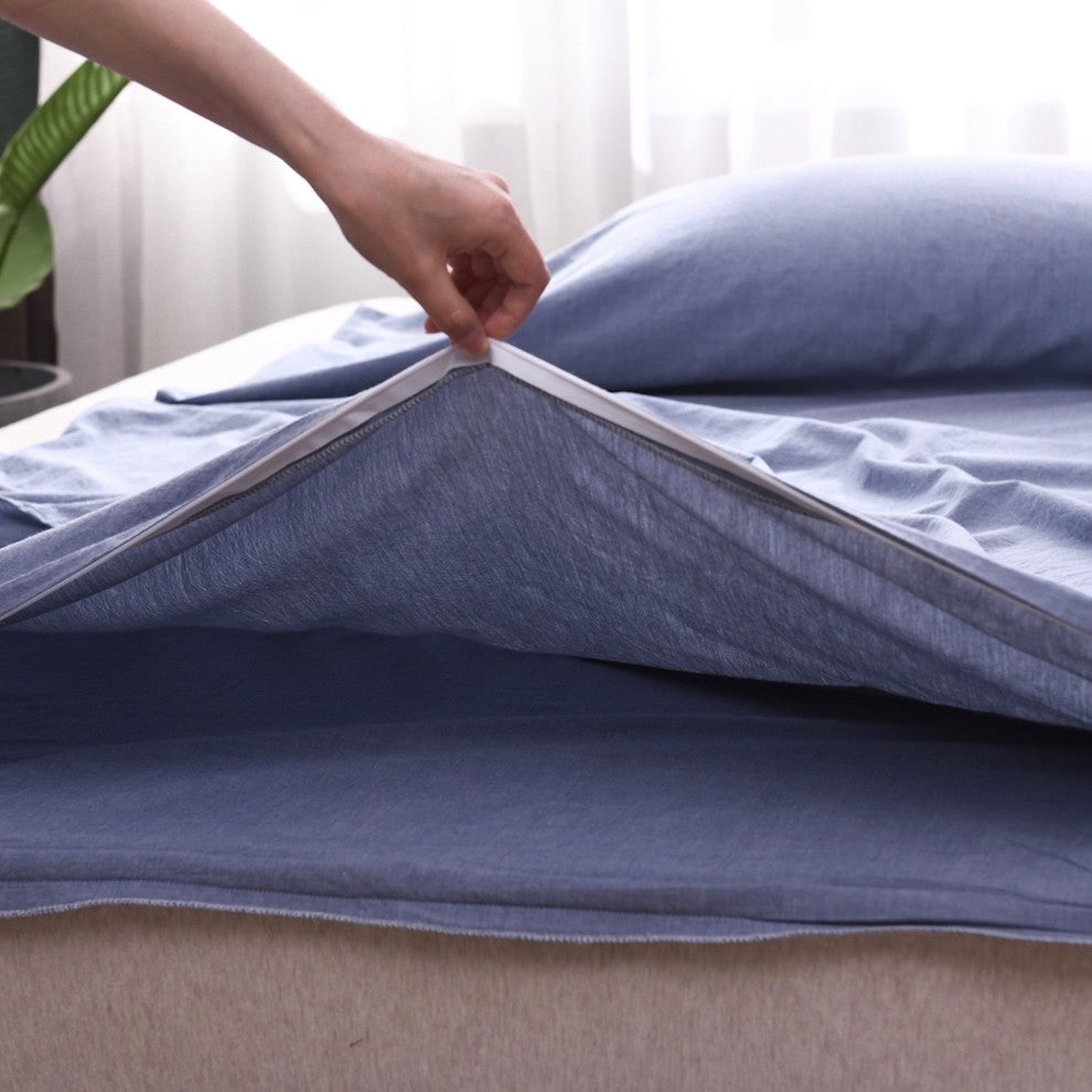 Travelux Hotel Camping Airbed Travel Sheet Set, Carrying Bag, Blue, Twin