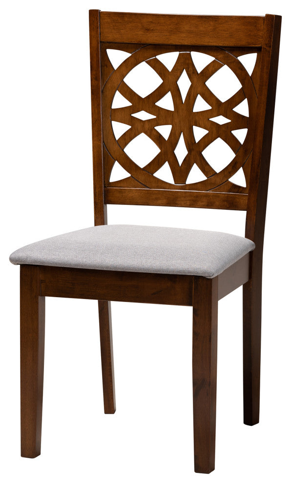 Aletta Modern Collection, Gray/Walnut Brown, 7-Piece Dining Set
