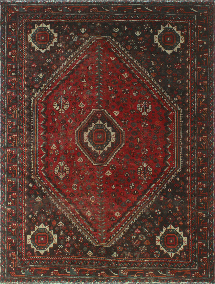 Fine Vintage Distressed Tarana Red Rug