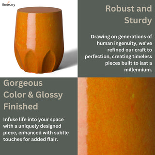 Calyx Stool, Bright Orange 16.5 x18