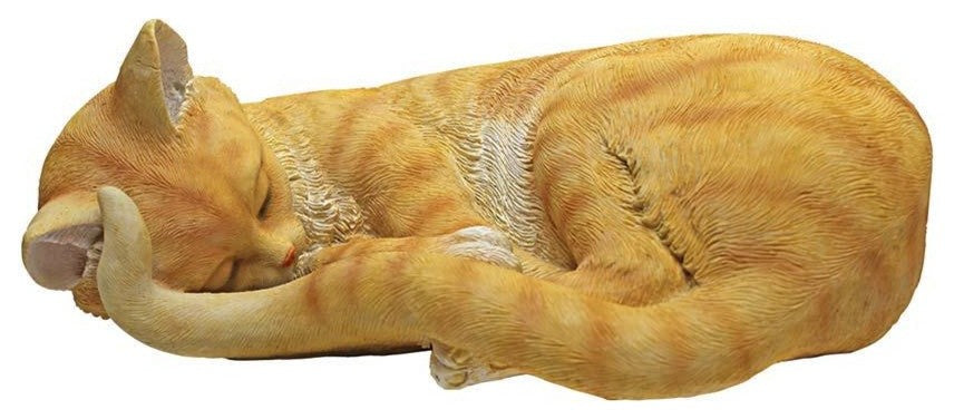 Sleeping Feline Cat Kitten Statue