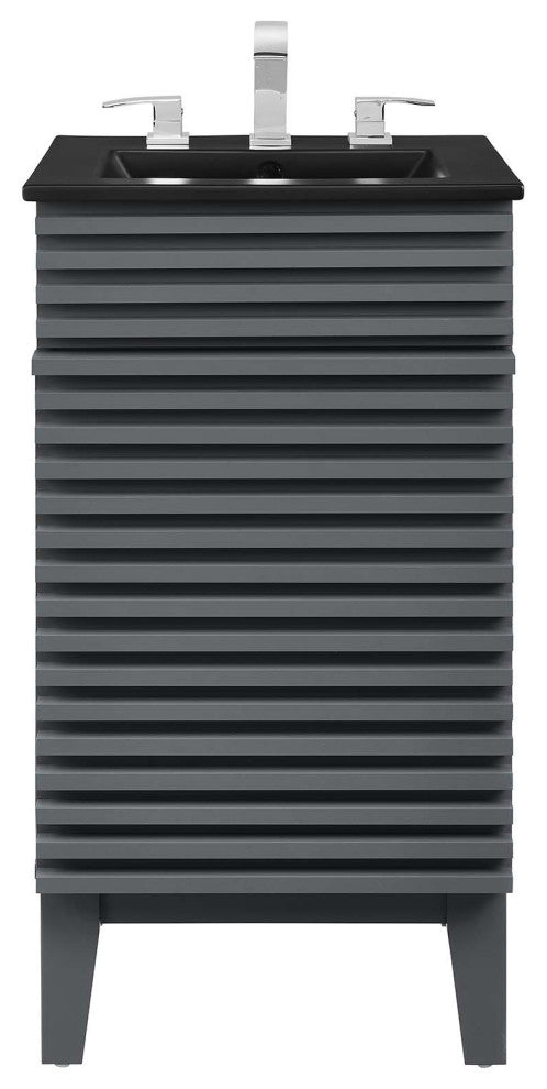 Render 18" Bathroom Vanity, Gray Black