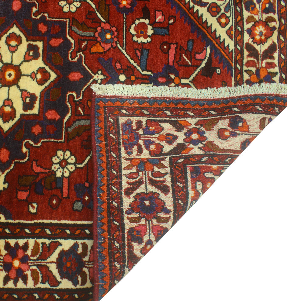 Fine Vintage Distressed Ariela Red/Ivory Runner, 3'8 x 9'10