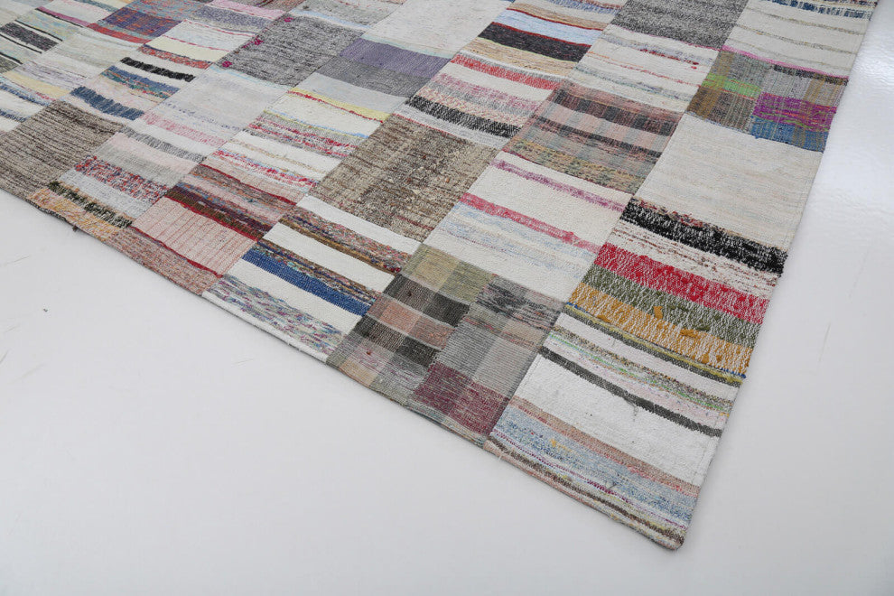 Rug N Carpet - Handmade Oriental 9' 11'' x 13' 1'' Vintage Patchwork Kilim Rug