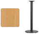 24" Square Natural Laminate Table Top With 18" Round Bar Height Table Base