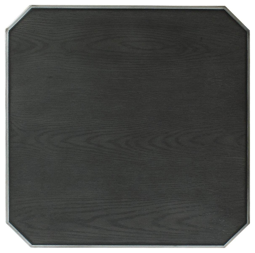 Beatrice End Table, Charcoal and Pearl White Finish