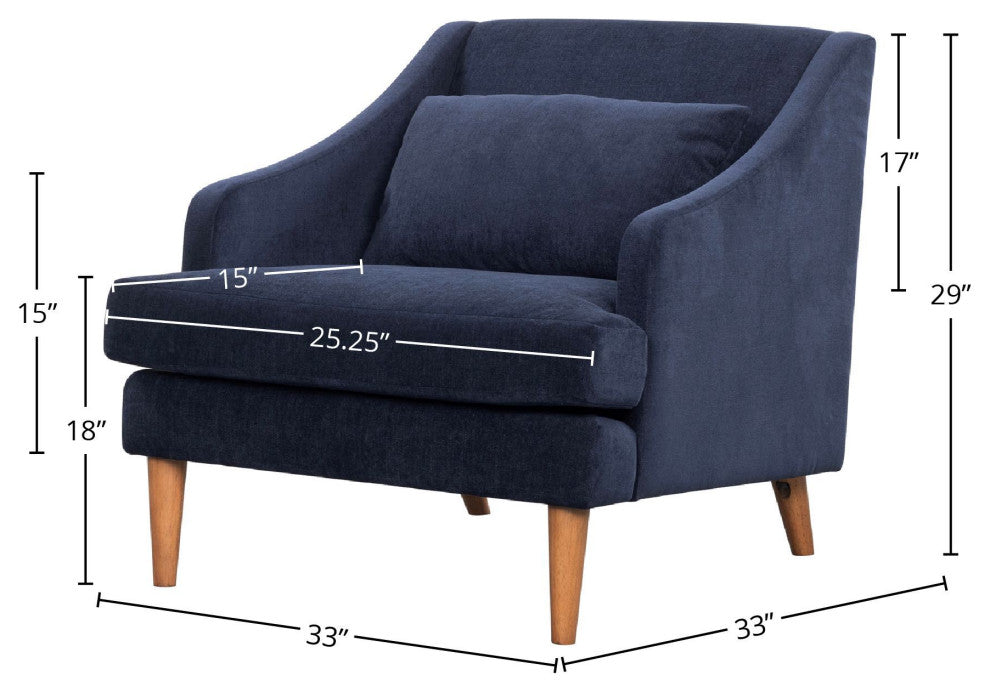 Daniel Club Chair - Navy Chenille